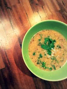 red lentil chard soup